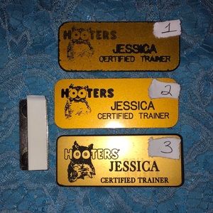 Hooters Girl Worn Name Tag Jessica 3 Available